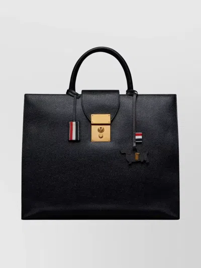 Thom Browne Hector Dog-shaped Leather Keychain With Loop Handle