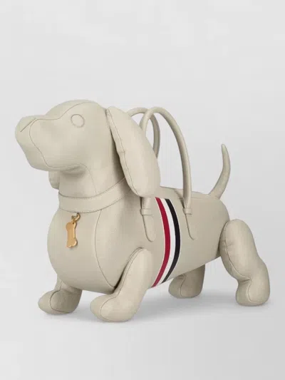 Thom Browne Hector Dog Tote Bag Tricolor Stripe