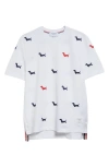 Thom Browne Hector Embroidered Cotton Piqué T-shirt In White