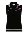 Thom Browne Polo Shirt With Rose And Hector Logo In Black