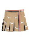 Thom Browne Hector-embroidery Corduroy Mini Skirt In Light Brown