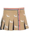 Thom Browne Hector-embroidery Corduroy Mini Skirt In Neutrals
