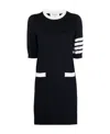 Thom Browne Hector-embroidery Knitted Minidress In Black