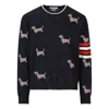 Thom Browne 4-bar Stripe Grosgrain Loop Jumper In Blue