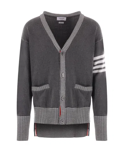 THOM BROWNE THOM BROWNE 4-BAR STRIPED KNIT CARDIGAN