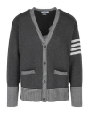 Thom Browne Thome Browne Hector Icon Intarsia V Neck Cardigan In Gray