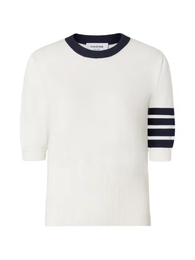 Thom Browne Hector Intarsia 4-bar T-shirt In White
