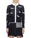 Thom Browne Hector Intarsia Cardigan In Navy Blue