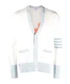 Thom Browne Hector Intarsia Cardigan In White