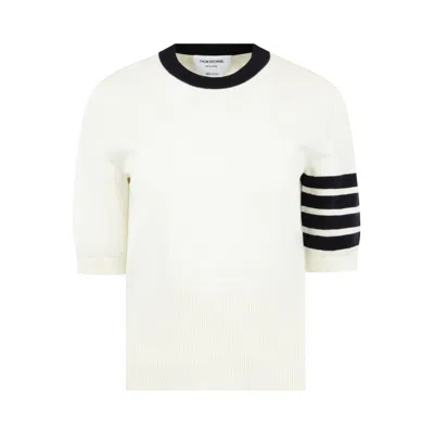 Pre-owned Thom Browne Hector Intarsia Classic Short-sleeve Tee 'white' | Women's Size 42