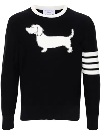Thom Browne Hector Intarsia-knit Jumper In Navy