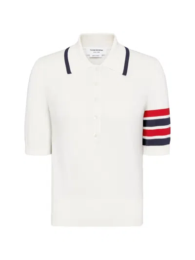 Thom Browne Hector Intarsia Polo In White