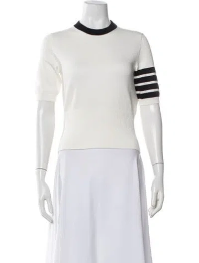 Pre-owned Thom Browne Hector Intarsia Striped Sweater W/ Tags In White
