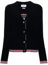 Thom Browne Hector-intarsia Virgin Wool Cardigan In Blue