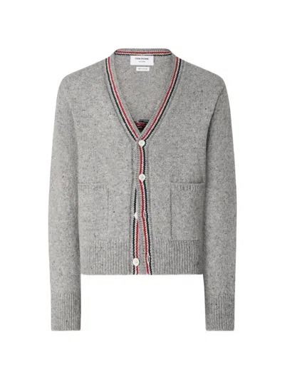 Thom Browne Hector Intarsia-knit Cardigan In Gray