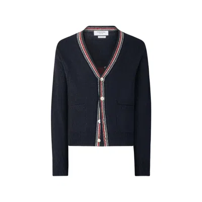 Thom Browne Hector Intarsia-knit Donegal Cardigan In Blue