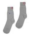 Thom Browne Jacquard Hector Dog Motif Mid-calf Socks In Gris