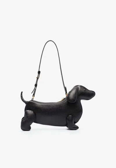 Thom Browne Hector Leather Shoulder Bag In Black