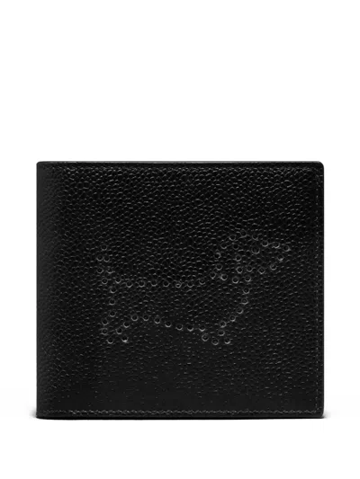 Thom Browne Hector-motif Bifold Wallet In Black