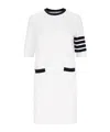 Thom Browne White Intarsia Hector Icon 4-bar Dress In White