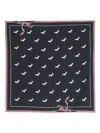 Thom Browne Hector-motif Silk Scarf In Blue
