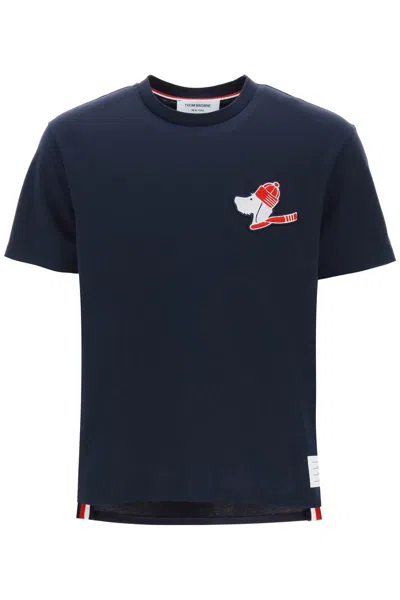 THOM BROWNE THOM BROWNE HECTOR PATCH T-SHIRT WITH MEN