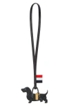 Thom Browne Hector Pebble Grain Leather Bag Charm In Black