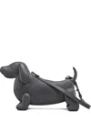 Thom Browne Hector Pebble-grain Leather Shoulder Bag In Gray