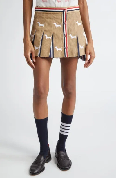 THOM BROWNE THOM BROWNE HECTOR PLEATED CORDUROY MINISKIRT