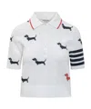 Thom Browne 'hector' Embroidered Polo Shirt In White