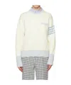 Thom Browne Hector Round Neck Sweater In White