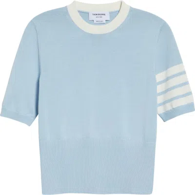 Thom Browne Hector Short Sleeve Sweater In Blue
