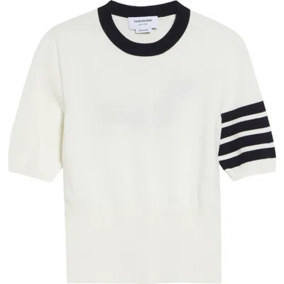 Thom Browne Hector Short Sleeve Sweater In White