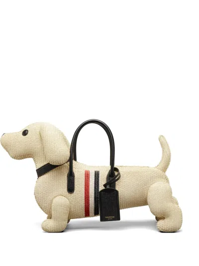 Thom Browne Hector Stripe-detail Tote Bag In Neutral