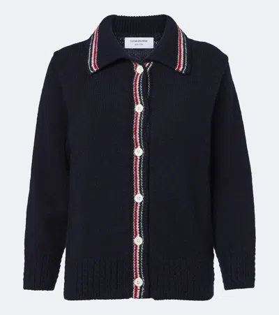 Thom Browne Hector Wool And Mohair Cardigan In Black
