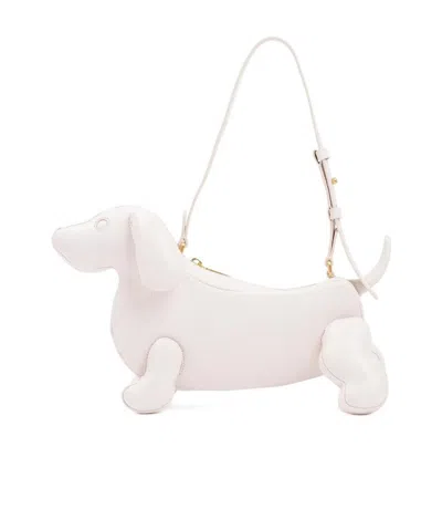 Thom Browne Hector Zipped Shoulder Bag In White