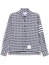 Thom Browne Navy Blue Check Shirts In Blue