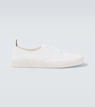 Thom Browne Heritage Canvas Sneakers In White