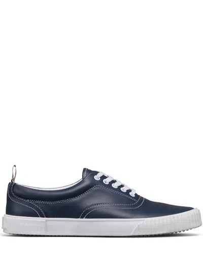 Thom Browne Heritage Leather Sneakers In Navy