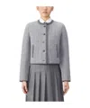 Thom Browne Herringbone 3d-knit Cardigan In Gray