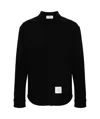 Thom Browne Herringbone Button-up Overshirt In Black