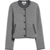 Thom Browne Herringbone 3d-knit Cardigan In Light Grey