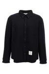 Thom Browne Oversized Herringbone Shirt In Black