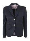 Thom Browne Single Breasted Cropped Jacket In 120s Wool In Black