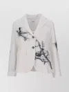 Thom Browne High Armhole Sportcoat With Bird Toile Print In White