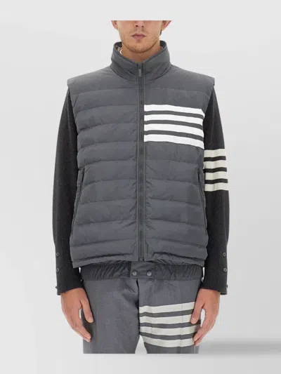 THOM BROWNE HIGH COLLAR PADDED STRIPED VEST