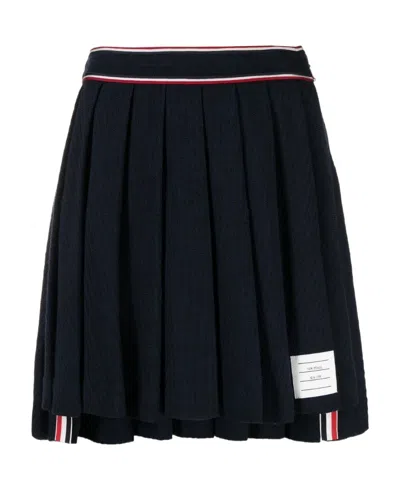 Thom Browne High-low Pleated Skirt In Black