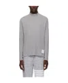 Thom Browne High-neck Long-sleeved Sweater In Gray