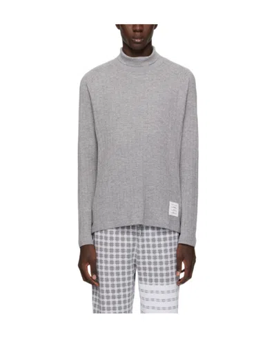 Thom Browne High-neck Long-sleeved Sweater In Gray