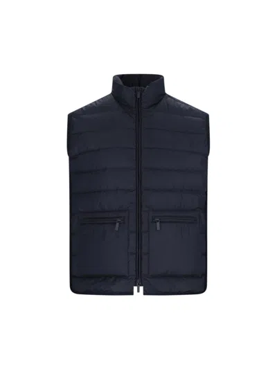 Thom Browne High Neck Padded Gilet - Navy In Blue